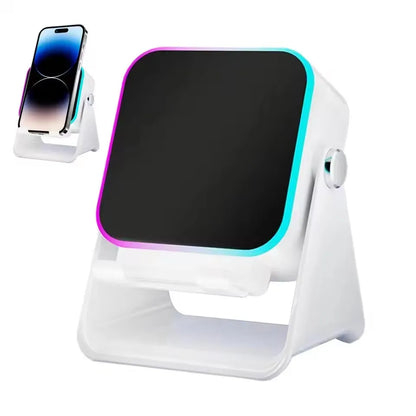 (upgraded)5 In 1 Auto-induction 5000mAh Wireless Induction Speaker 8 RGB Lights HIFI Sound Portable Bluetooth Phone Holder Gifts